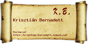 Krisztián Bernadett névjegykártya